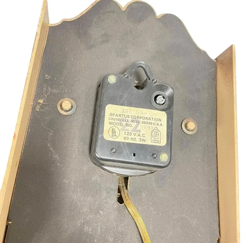 Vintage Spartus Wall Hanging Plug In Clock With Drawer For Storage Trinkets HLBN